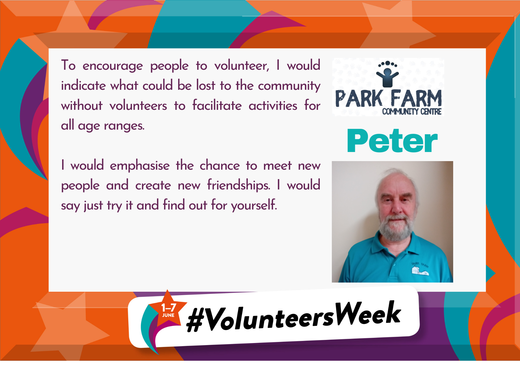 Volunteers Week - Park Farm Community Centre