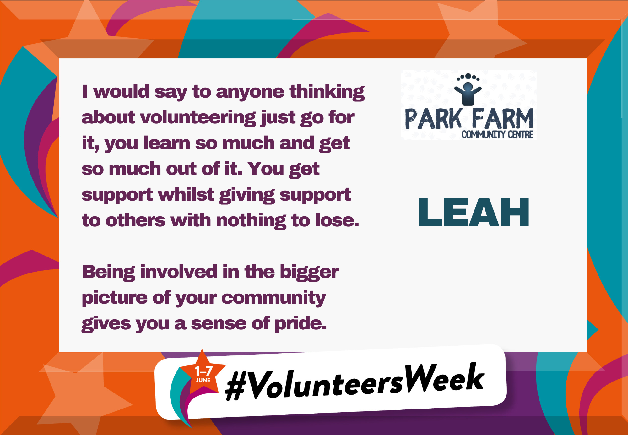 Volunteers Week - Park Farm Community Centre