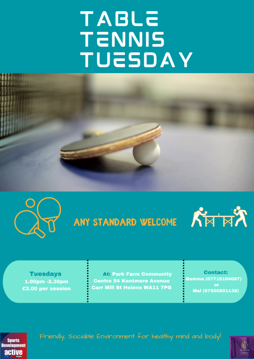 Table Tennis Table Tennis Poster - Park Farm Community